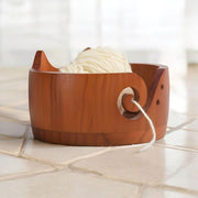Handmade Wooden Cat Ear Yarn Bowl